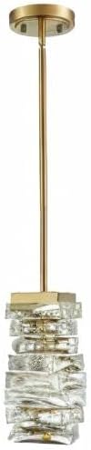 Modern Crystal Pendant Light Gold Pendant Lighting for Kitchen Island LED Rod-Hung Mini Pendant Lights Bathroom, 8W, 4000K, NOT Dimmable