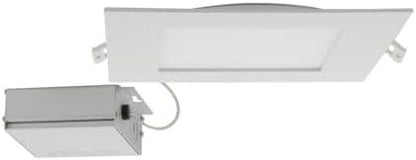Satco CCT Selectable LED Slim-Fit Flat Lens Downlight with Remote Driver, 8 Inch Square, White