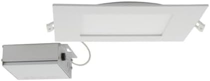 Satco CCT Selectable LED Slim-Fit Flat Lens Downlight with Remote Driver, 8 Inch Square, White