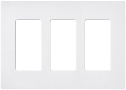 Lutron Claro 3 Gang Decorator/Rocker Wallplate, Satin, Snow (1-Pack) | SC-3-SW