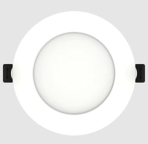 RAB Lighting WFRL-Field-Adjustable Edge-Lit LED Downlight-Canless Wafer Design-Black/White Trim-5CCT Selectable 2700K-5000K-90 CRI-Wet Rated/Dimmable for Modern Ceilings (WFRL6R139FA120WS, 1)