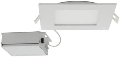 Satco CCT Selectable LED Slim-Fit Flat Lens Downlight with Remote Driver, 6 Inch Square, White