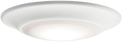 Kichler Gen 1 LED Downlight in White, 6” Ceiling Flush Mount Interior Dimmable Light, 3000K, (6” x 1.5”), 43878WHLED27