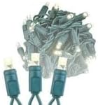 Novelty Lights 25ft 50 LED Warm White Christmas Lights Outdoor/Indoor, 6" Spacing, Green Wire String Lights for Festive Xmas Lighting, IP55, UL Listed, Dimmable, Connectable