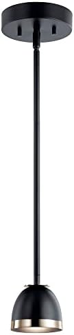 Kichler Baland 4 Inch 1 Light Mini Pendant in Black and Polished Nickel
