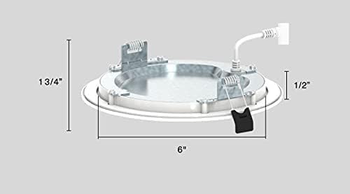 RAB Lighting WFRL-Field-Adjustable Edge-Lit LED Downlight-Canless Wafer Design-Black/White Trim-5CCT Selectable 2700K-5000K-90 CRI-Wet Rated/Dimmable for Modern Ceilings (WFRL6R139FA120WS, 1)