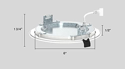RAB Lighting WFRL-Field-Adjustable Edge-Lit LED Downlight-Canless Wafer Design-Black/White Trim-5CCT Selectable 2700K-5000K-90 CRI-Wet Rated/Dimmable for Modern Ceilings (WFRL6R139FA120WS, 1)