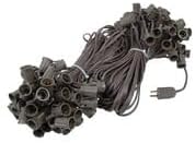 Novelty Lights 200 Foot C9 Outdoor String Light Christmas Stringer - Patio String Lights - Intermediate Base (C9/E17) - 24" Spacing - Brown Wire