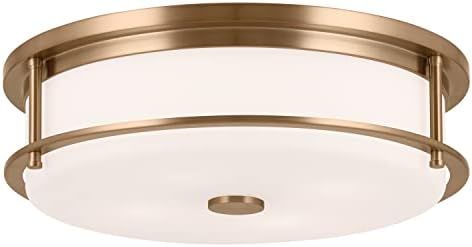 Kichler Brit 52597CPZ Flush Mount 4-Light 18˝ with Satin Etched Cased Opal Glass in Champagne Bronze