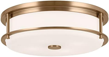 Kichler Brit 52597CPZ Flush Mount 4-Light 18˝ with Satin Etched Cased Opal Glass in Champagne Bronze
