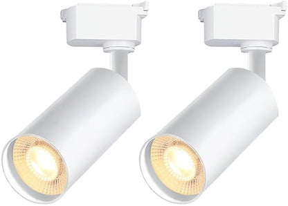 White LED Track Lighting Heads (No Track Rails), 2-Lights 20W Dimmable Track Lights Head Suitable for H Type Rails 3000K Warm White Ceiling Spotlight Fixture for Indoor Home Commercial