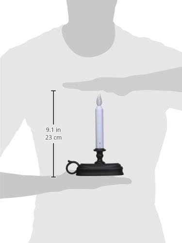 Xodus Innovations FPC1525A Battery Operated LED Window Candle with Sensor, Black, Large Base