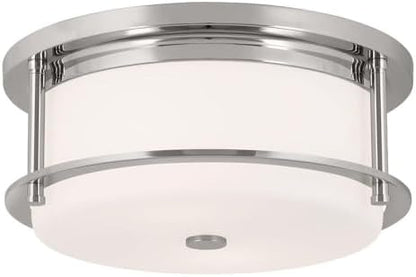 Kichler Brit 52597PN Flush Mount 4-Light 18˝ with Satin Etched Cased Opal Glass in Polished Nickel