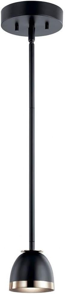 Kichler Baland 4 Inch 1 Light Mini Pendant in Black and Polished Nickel