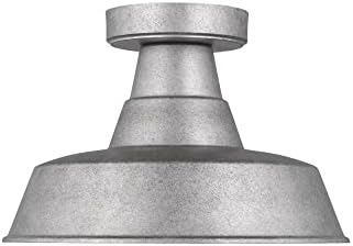 Generation Lighting 1-Light Barn Light Outdoor Ceiling Lamp Weathered Pewter 7837401-57, Flush Mount Ceiling Light Fixture for Home Decor, Farmhouse Outdoor Light Fixture Can Use LED Light Bulbs