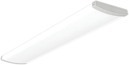 Lithonia Lighting TruWrap 4 Foot LED Ceiling Light Fixture, Low-Profile Wraparound LED Shop Light, Adjustable Lumens, Selectable Warm White/Cool White/Daylight Color, Curved Diffuser, Medium Width