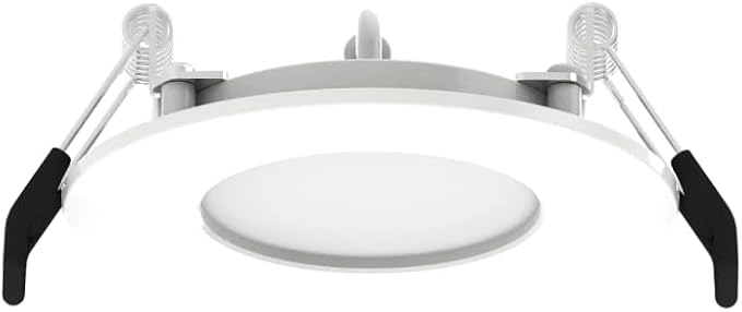 RAB Lighting WFRL-Field-Adjustable Edge-Lit LED Downlight-Canless Wafer Design-Black/White Trim-5CCT Selectable 2700K-5000K-90 CRI-Wet Rated/Dimmable for Modern Ceilings (WFRL3R69CCT120WS, 1)
