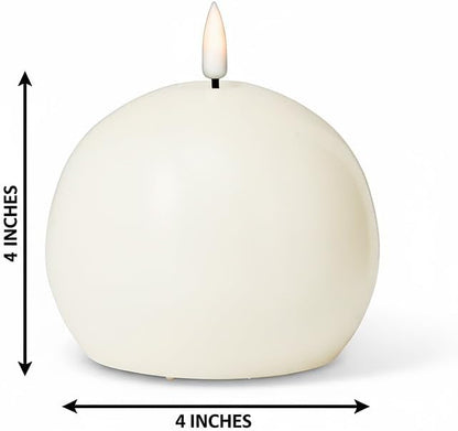 Abbott Collection Wax LED Flameless Ball Candle - Sand (4" D)
