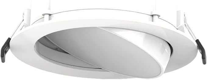 RAB Lighting WFRL-Field-Adjustable Edge-Lit LED Downlight-Canless Wafer Design-Black/White Trim-5CCT Selectable 2700K-5000K-90 CRI-Wet Rated/Dimmable for Modern Ceilings (WFRLA6R129FA120WS, 1)