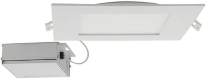 Satco CCT Selectable LED Slim-Fit Flat Lens Downlight with Remote Driver, 8 Inch Square, White