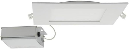 Satco CCT Selectable LED Slim-Fit Flat Lens Downlight with Remote Driver, 8 Inch Square, White
