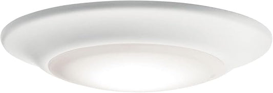 Kichler Gen 1 LED Downlight in White, 6” Ceiling Flush Mount Interior Dimmable Light, 3000K, (6” x 1.5”), 43878WHLED27