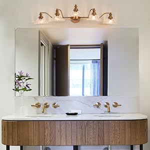 XIEDUN Vintage Brass 5 Light Vanity Light Bathroom Light