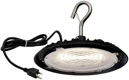 Satco 65/960 Hi-Pro 8-Inch Round LED Shop Light, UFO Utility Light, 60 Watts, Black