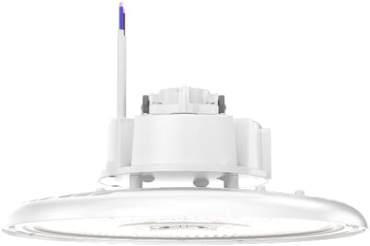 Lithonia Lighting REBL Round High Bay LED Light, 12,000/15,000/18,000 Adjustable Lumen Output, 3500K/4000K/5000K Switchable White Color Temperature, Work Light, XVOLT 277-480V, 12.2" x 7.5", White