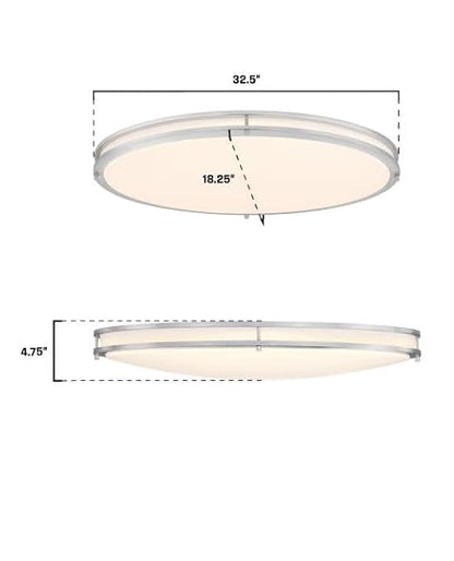 Westinghouse Lighting Lauderdale Transitional Contemporary One-Light, 33 Inch 40 Watt LED Indoor Flush Mount Fixture with Color Temperature Selection, Brushed Nickel Finish, Frosted Acrylic Shade