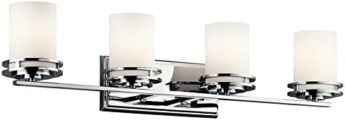 Kichler Hendrik 33.75" 4 Light Vanity Light with Satin Etched Cased Opal Chrome