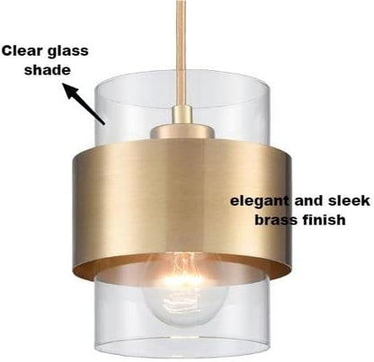 DEYNITE Modern Pendant Light Fixtures Brass Hanging Light for Kitchen Island