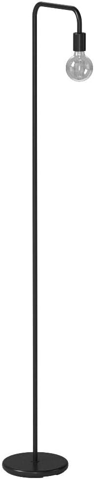 Globe Electric 12937 Holden 70" Floor Lamp, Black, Satin Finish, in-Line On/Off Foot Switch
