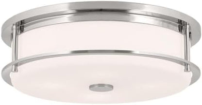 Kichler Brit 52597BKCPZ Flush Mount 4-Light 18˝ with Satin Etched Cased Opal Glass in Black and Champagne Bronze