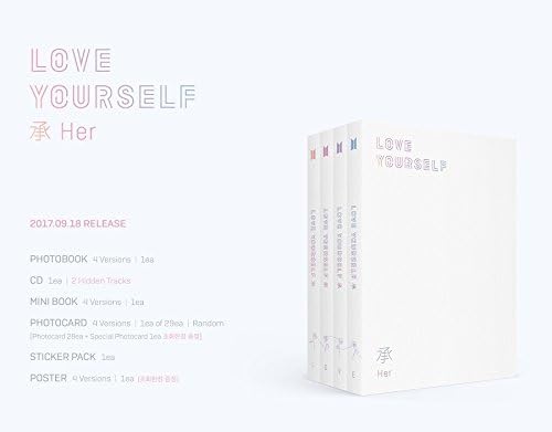 BTS - LOVE YOURSELF 承 [Her] [Random ver.] +Photobook+Photocard+Official Poster+Extra Photocard