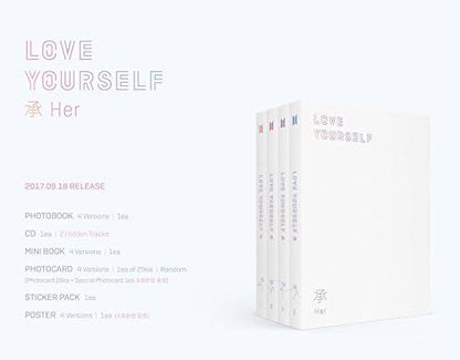 BTS - LOVE YOURSELF 承 [Her] [Random ver.] +Photobook+Photocard+Official Poster+Extra Photocard