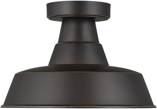 Generation Lighting 1-Light Barn Light Outdoor Ceiling Lamp Antique Bronze 7837401-71, Flush Mount Ceiling Light Fixture for Home Decor, Farmhouse Outdoor Light Fixture Can Use LED Light Bulbs