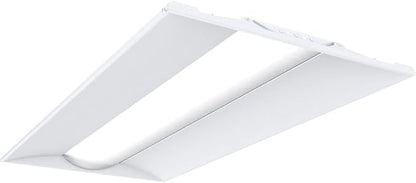 Lithonia Lighting 2x4 LED Troffer Light, Stack Switch LED Lay-in Ceiling Light Fixture, Adjustable Lumens, 3500K/4000K/5000K Switchable Color Temperature, Includes Emergency Battery Backup, White