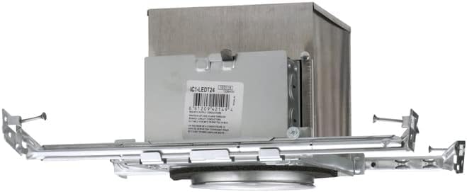 Juno 4 Inch Incandescent Ceiling Light Housing for New Construction, IC Rated Recessed Light, Adjustable Bar Hangers, Damp Location UL Listed Can Lighting, Includes Push-in Electrical Connectors