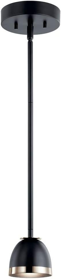 Kichler Baland 4 Inch 1 Light Mini Pendant in Black and Polished Nickel