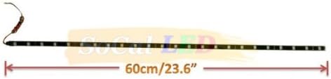 SOCAL-LED LIGHTING 60cm 24" Blue Flexible LED Strips High Power Bright 5050 12 SMD Car DRL Under Dash Accent Light, Waterproof, Cuttable, Pack of 2