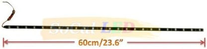 SOCAL-LED LIGHTING 60cm 24" Red Flexible LED Strips High Power Bright 5050 12 SMD Car DRL Under Dash Accent Light, Waterproof, Cuttable, Pack of 2