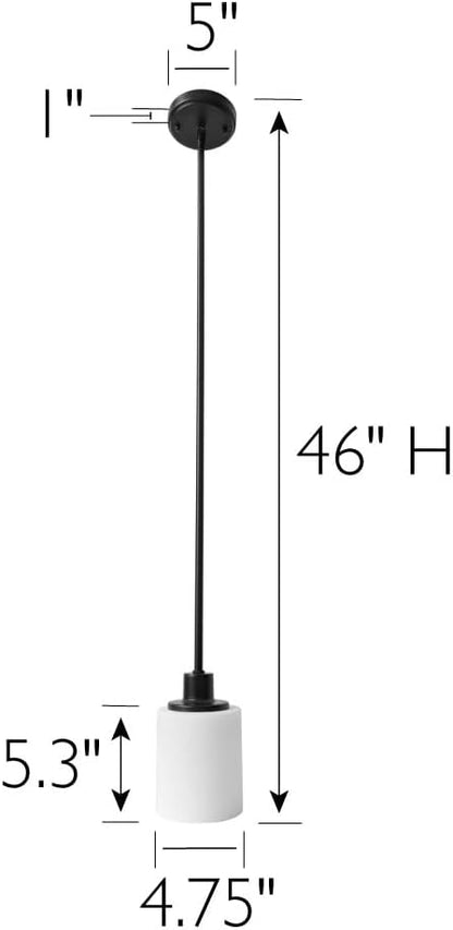 Design House 588541 Aubrey Transitional 1-Light Indoor Dimmable Mini Pendant with White Frosted Glass Shade for Kitchen Island barDining Room Bedroom, Matte Black