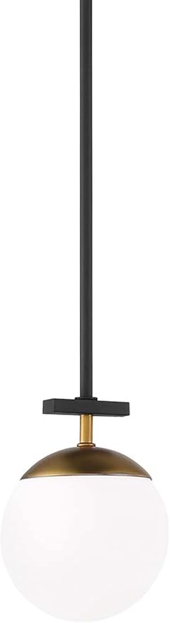 George Kovacs P351-618 Alluria 1 Pendant Light, 75 Watt Total, Weathered Black w/Autumn Gold
