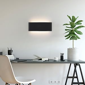 Mille Luckiole 15Inch Bathroom Vanity Mirror Light,5-in-1 CCT 3000K/3500K4000K/5000K/6500K Selectable Hallway LED Wall Light,Modern LED Sconce Wall for Stairwell,Bedroom,20W Black 2 Pack Led Wall Lamp
