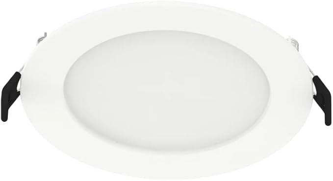 RAB Lighting WFRL-Field-Adjustable Edge-Lit LED Downlight-Canless Wafer Design-Black/White Trim-5CCT Selectable 2700K-5000K-90 CRI-Wet Rated/Dimmable for Modern Ceilings (WFRL5R129CCT120WS, 1)
