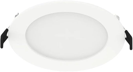 RAB Lighting WFRL-Field-Adjustable Edge-Lit LED Downlight-Canless Wafer Design-Black/White Trim-5CCT Selectable 2700K-5000K-90 CRI-Wet Rated/Dimmable for Modern Ceilings (WFRL5R129CCT120WS, 1)