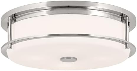 Kichler Brit 52597PN Flush Mount 4-Light 18˝ with Satin Etched Cased Opal Glass in Polished Nickel