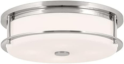 Kichler Brit 52597PN Flush Mount 4-Light 18˝ with Satin Etched Cased Opal Glass in Polished Nickel