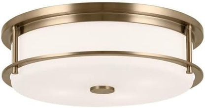 Kichler Brit 52597BKCPZ Flush Mount 4-Light 18˝ with Satin Etched Cased Opal Glass in Black and Champagne Bronze